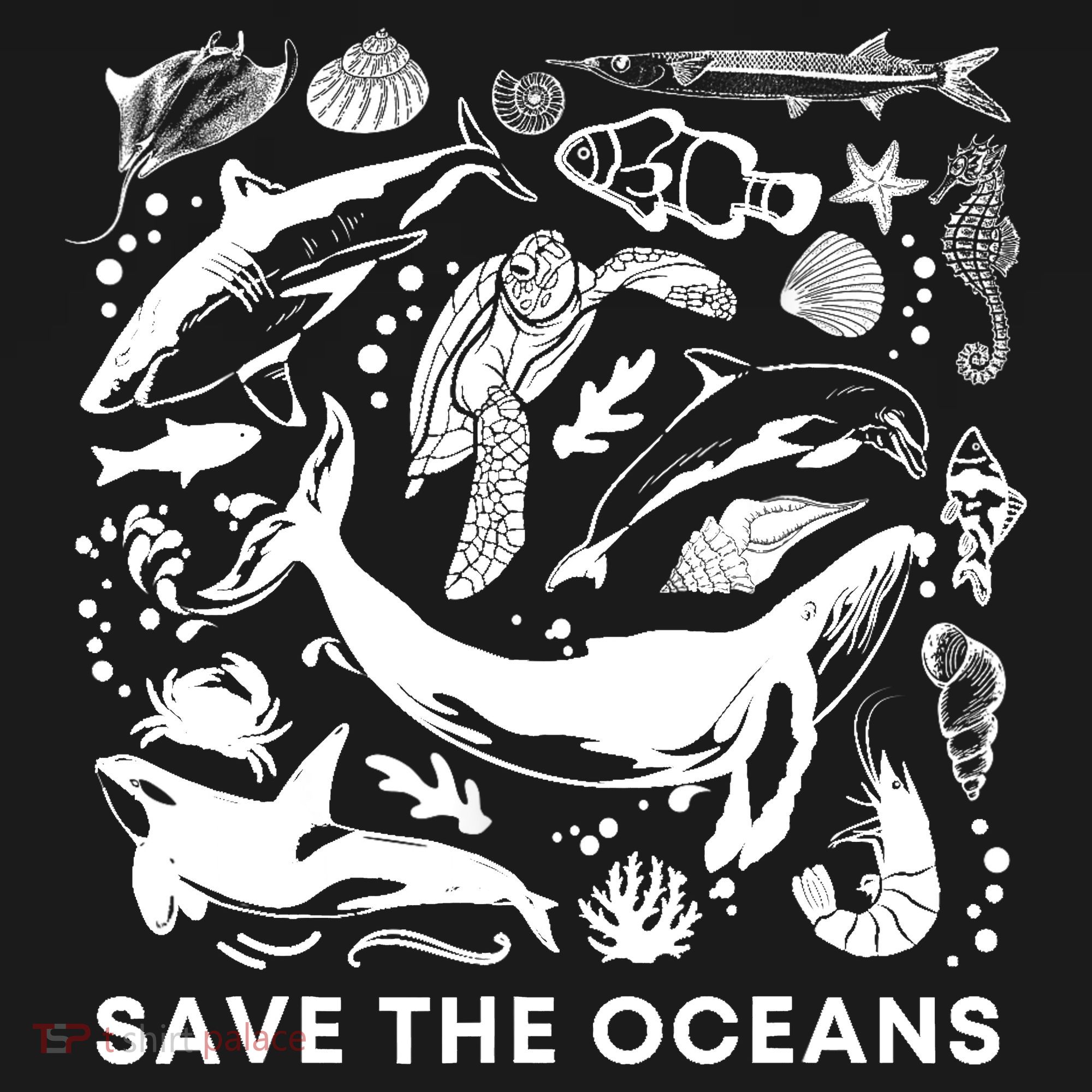 Save the Oceans-Whale Turtle Orca, Climate change-sea lover Ornament
