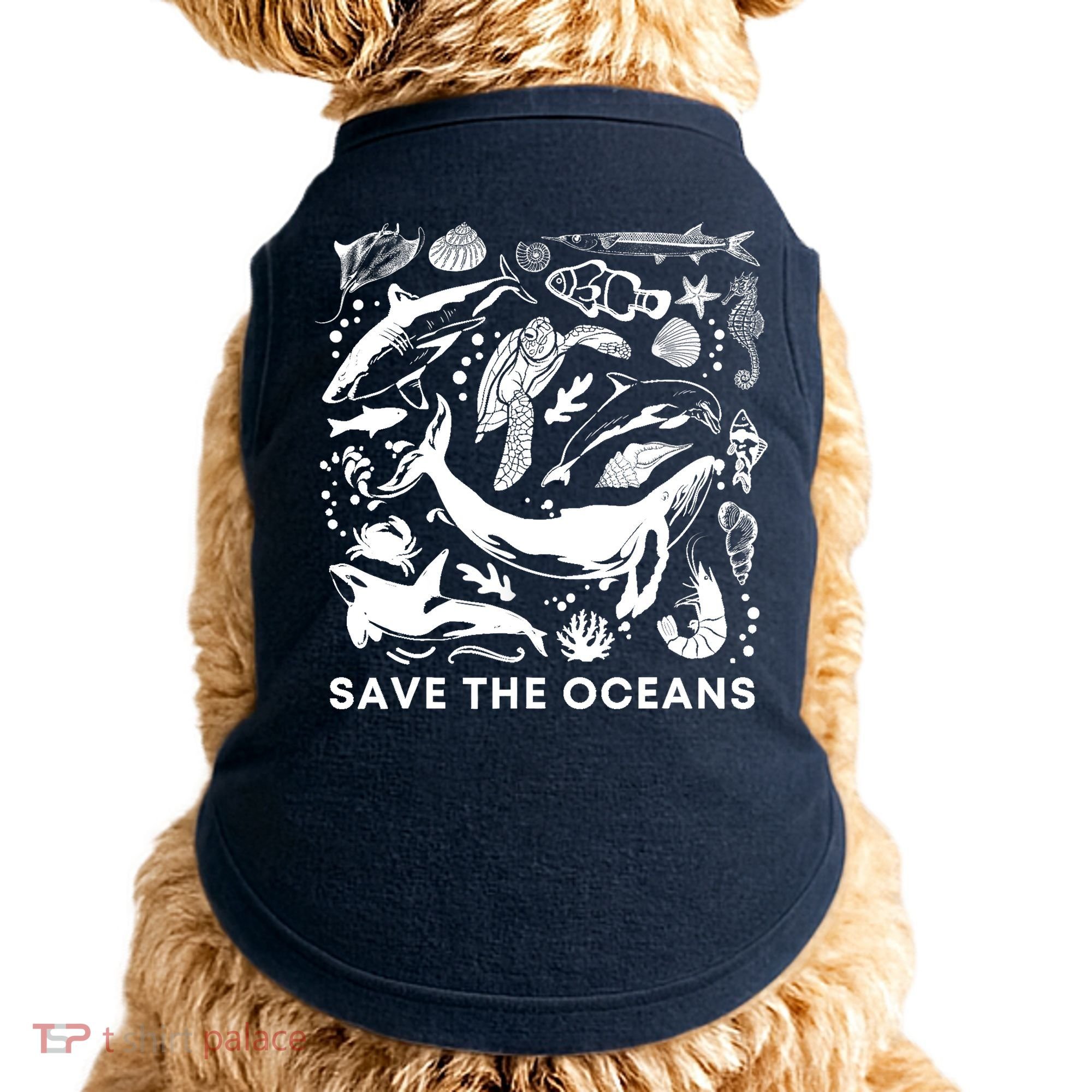 Save the Oceans-Whale Turtle Orca, Climate change-sea lover Doggie Tank
