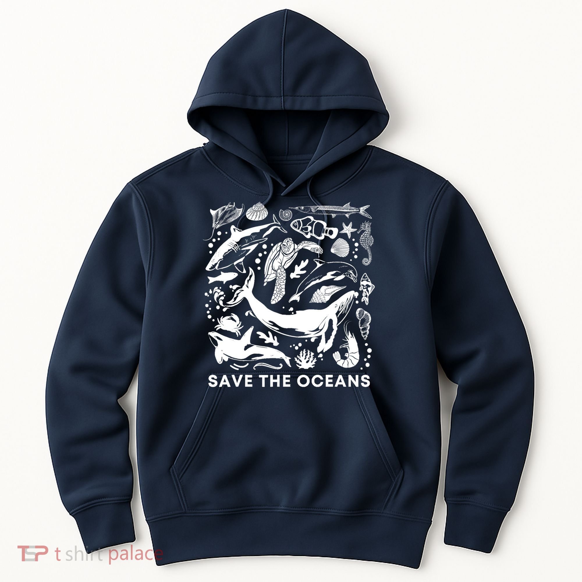 Save the Oceans-Whale Turtle Orca, Climate change-sea lover Hoodie