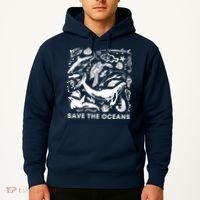 Save the Oceans-Whale Turtle Orca, Climate change-sea lover Hoodie thumb 2