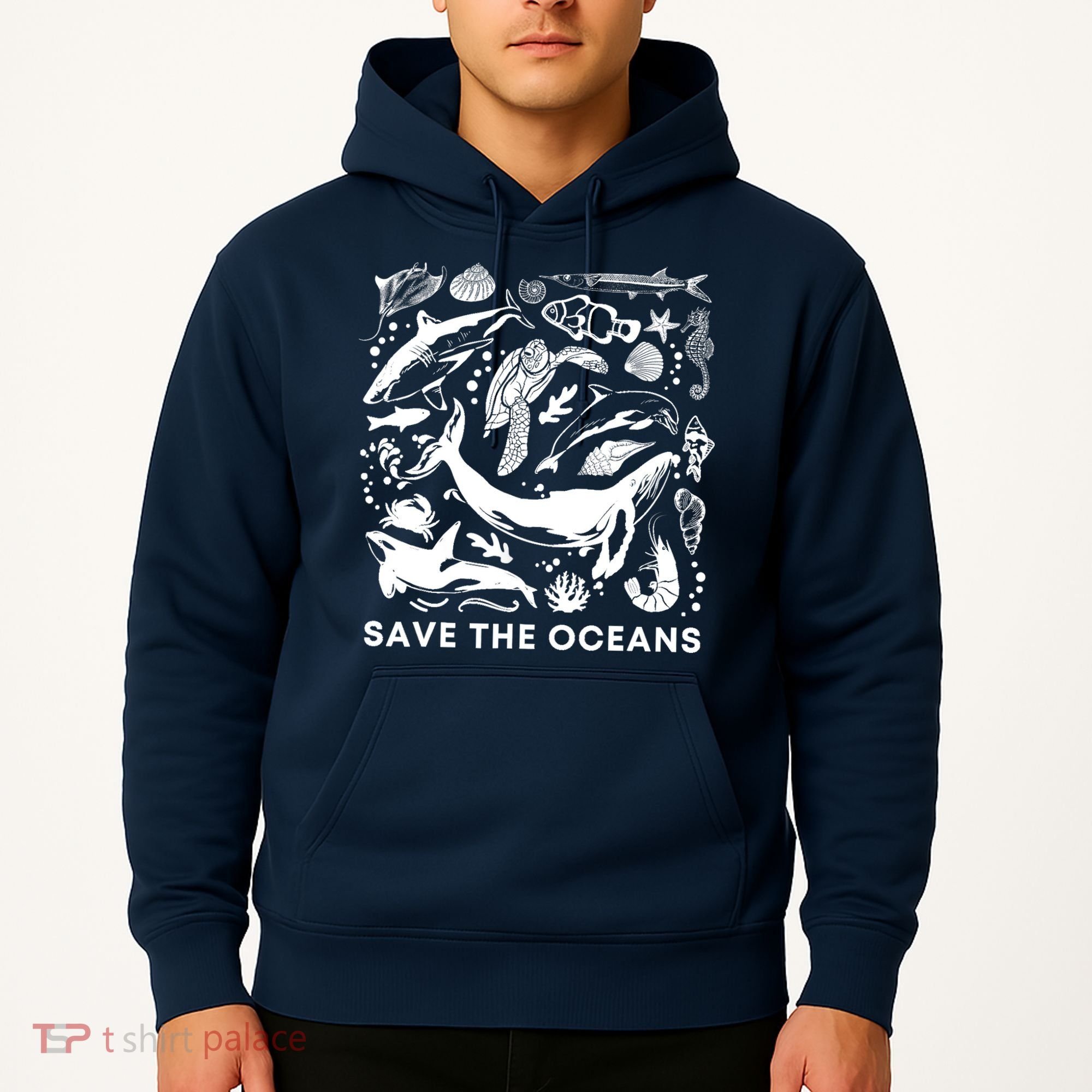 Save the Oceans-Whale Turtle Orca, Climate change-sea lover Hoodie