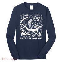 Save the Oceans-Whale Turtle Orca, Climate change-sea lover Long Sleeve Shirt thumb 0