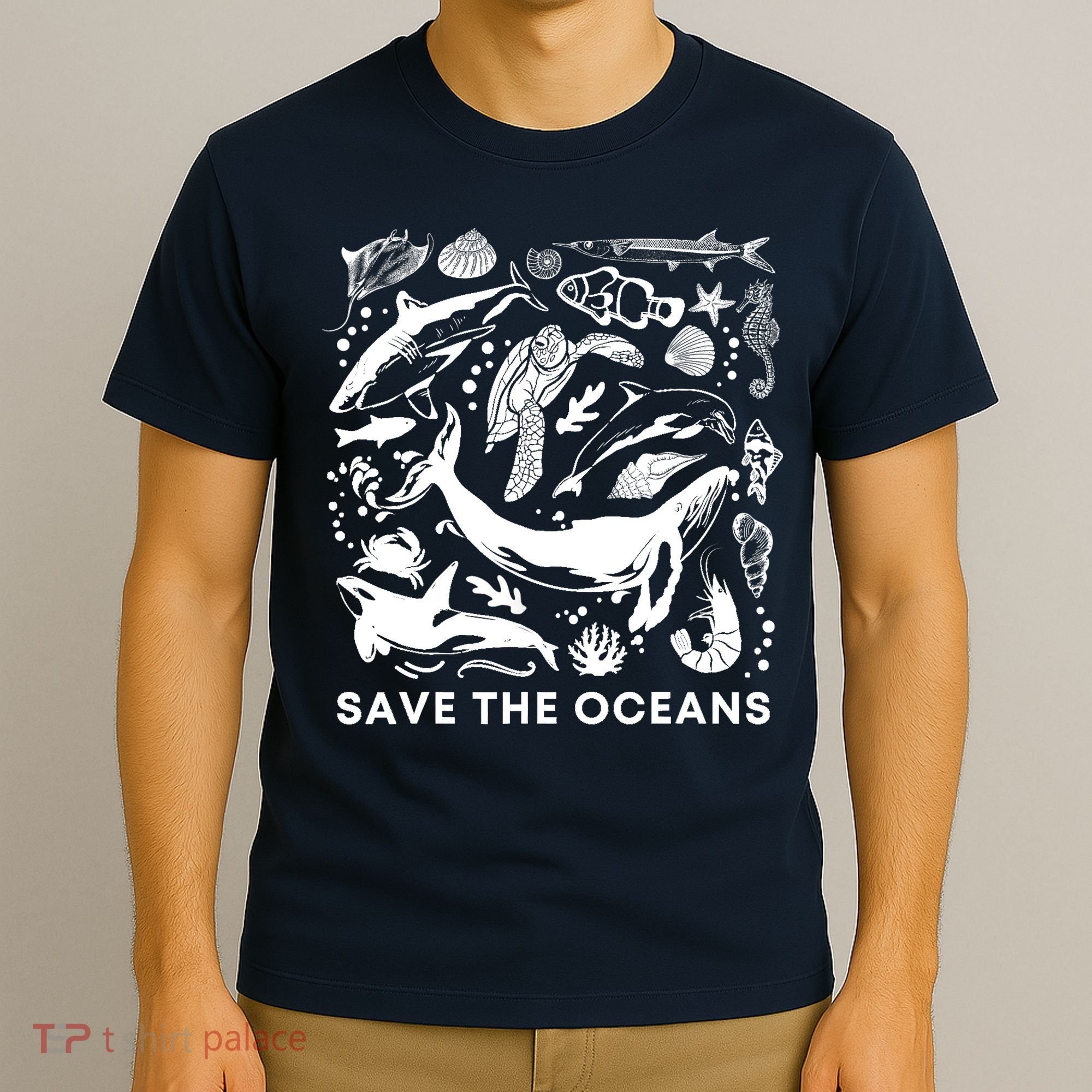 Save the Oceans-Whale Turtle Orca, Climate change-sea lover T-Shirt