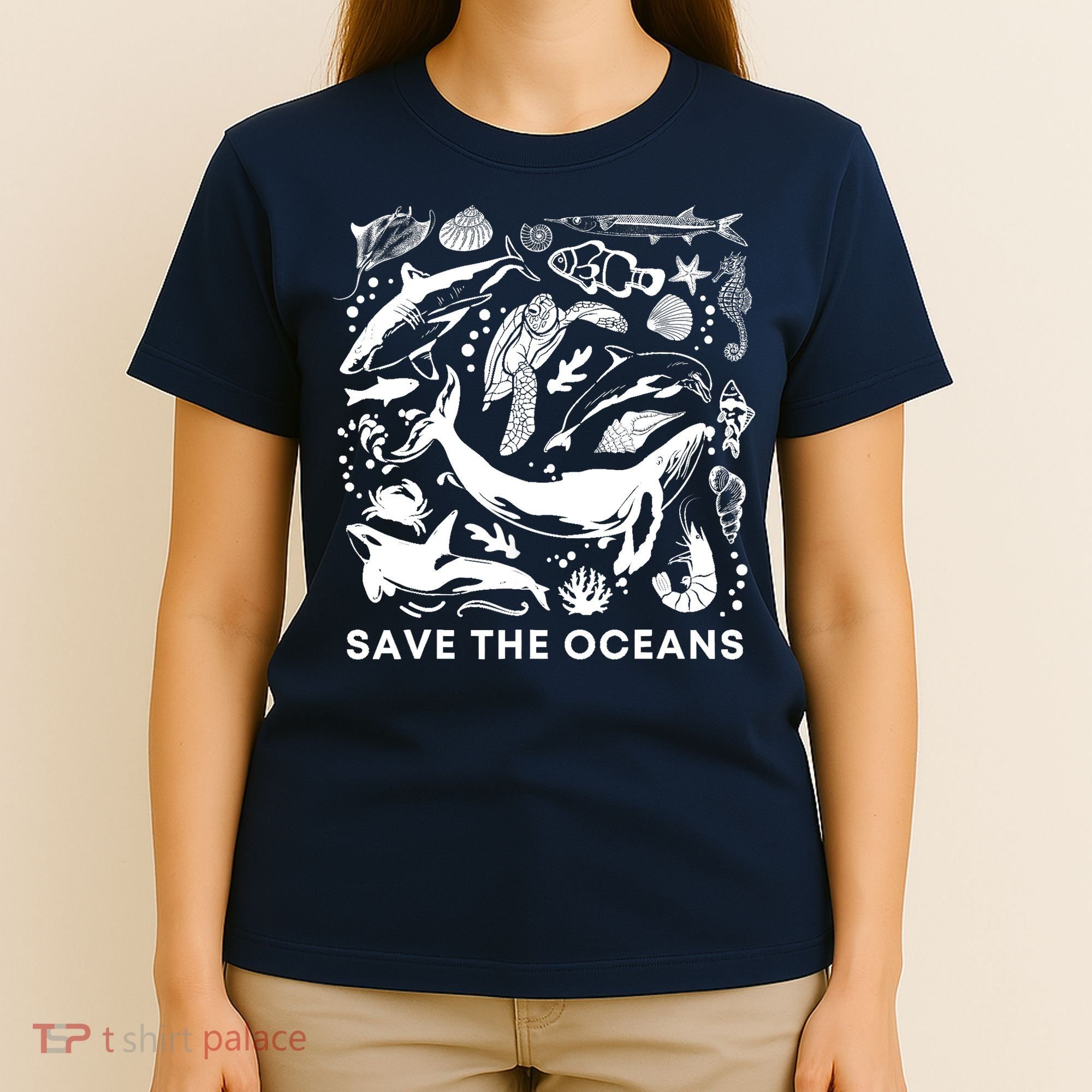 Save the Oceans-Whale Turtle Orca, Climate change-sea lover T-Shirt