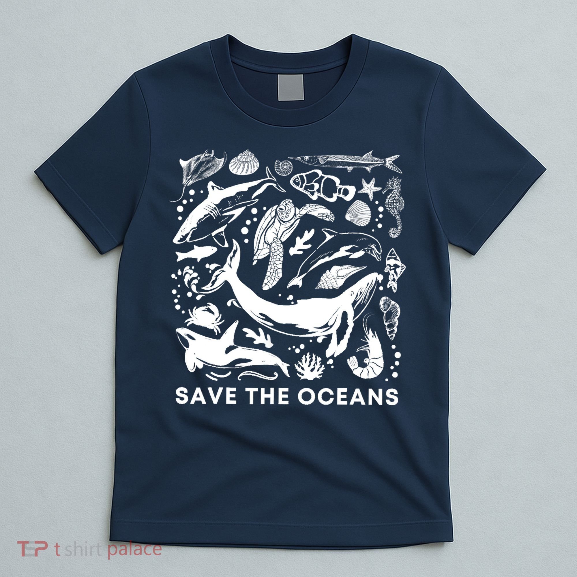 Save the Oceans-Whale Turtle Orca, Climate change-sea lover T-Shirt