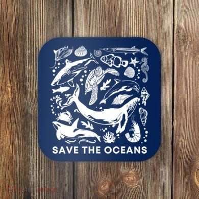 Save the Oceans-Whale Turtle Orca, Climate change-sea lover Coaster