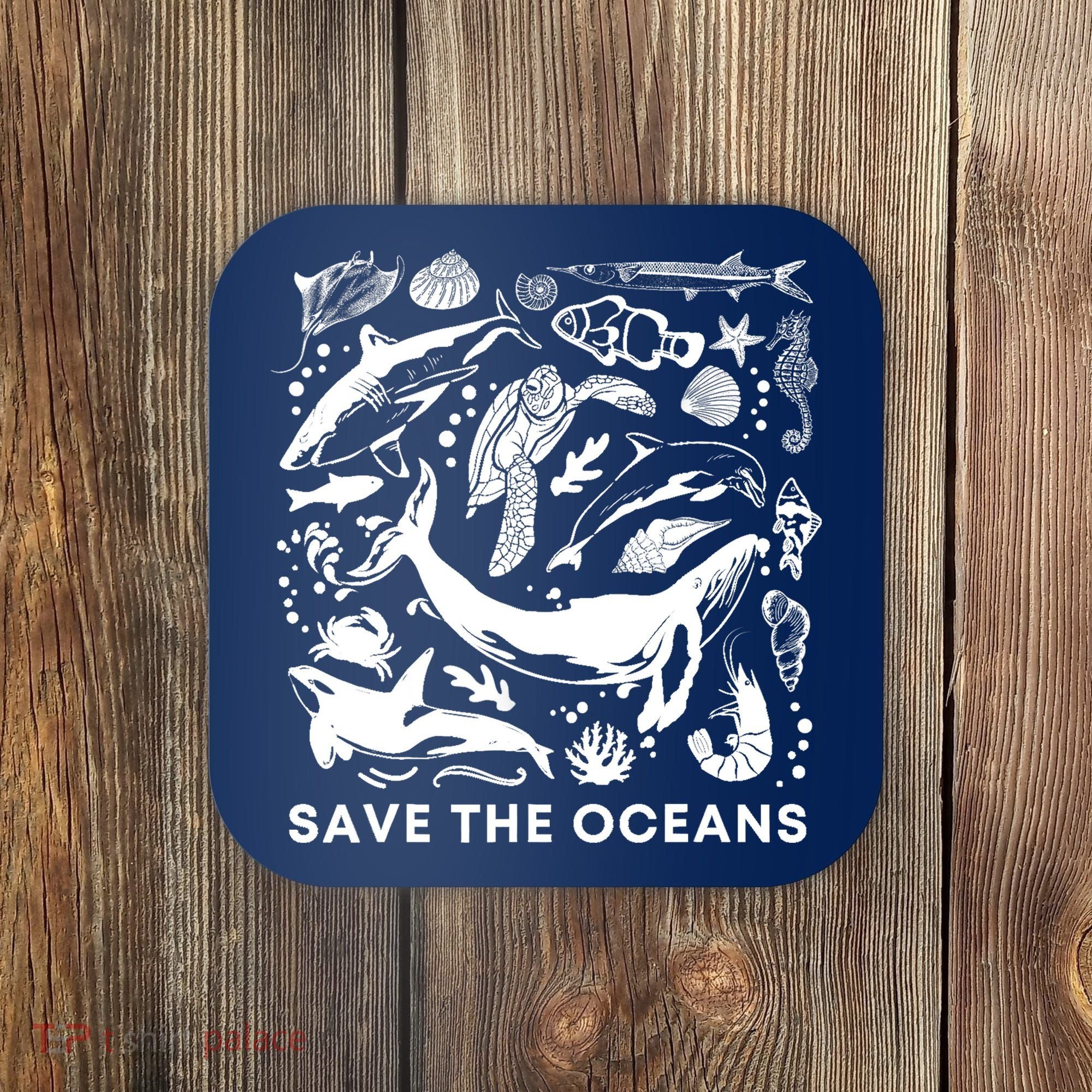 Save the Oceans-Whale Turtle Orca, Climate change-sea lover Coaster