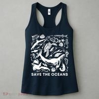 Save the Oceans-Whale Turtle Orca, Climate change-sea lover Women's Tank Top thumb 3