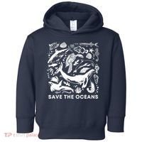 Save the Oceans-Whale Turtle Orca, Climate change-sea lover Toddler Hoodie thumb 0