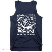 Save the Oceans-Whale Turtle Orca, Climate change-sea lover Tank Top thumb 0