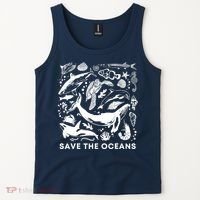Save the Oceans-Whale Turtle Orca, Climate change-sea lover Tank Top thumb 2