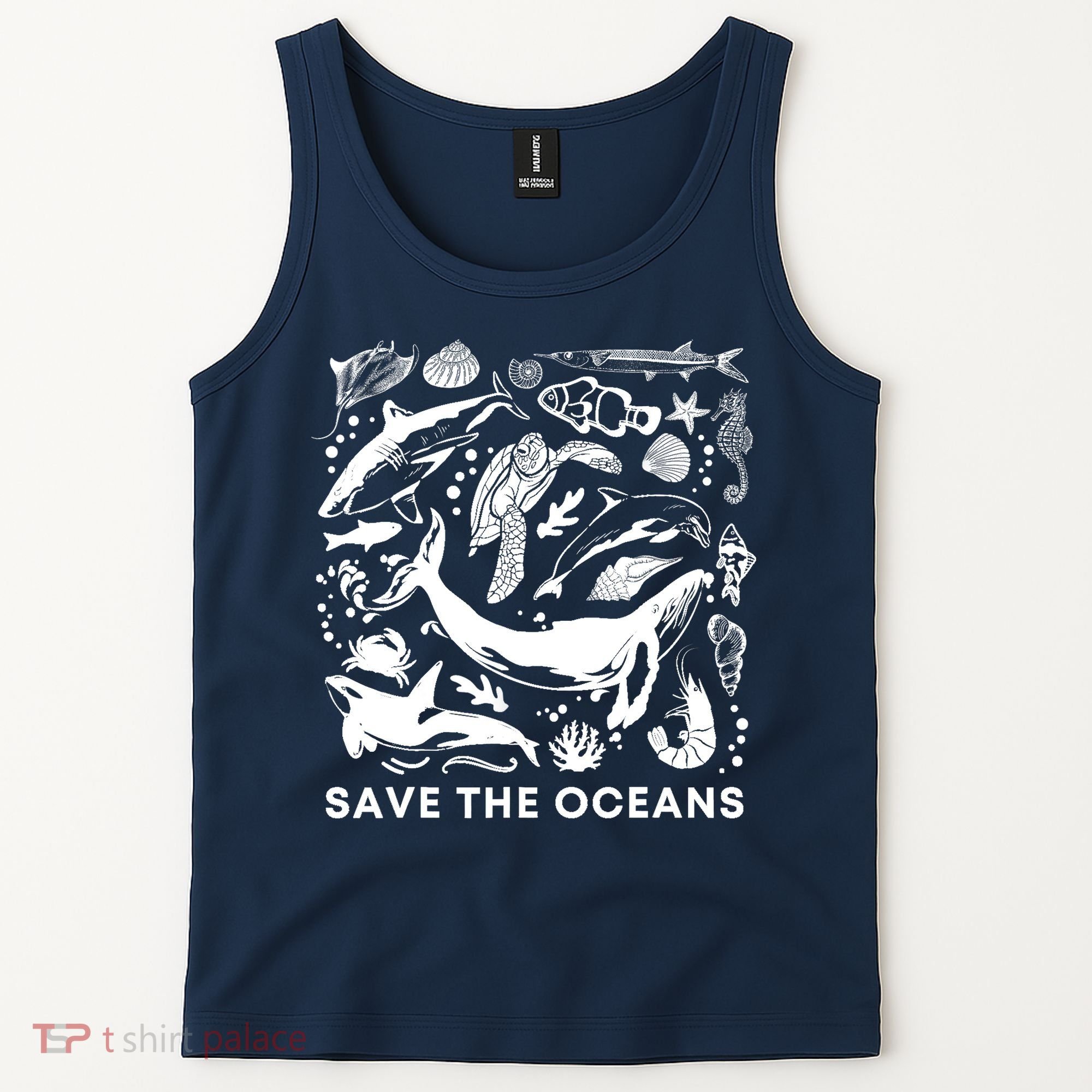 Save the Oceans-Whale Turtle Orca, Climate change-sea lover Tank Top