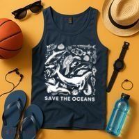 Save the Oceans-Whale Turtle Orca, Climate change-sea lover Tank Top thumb 4