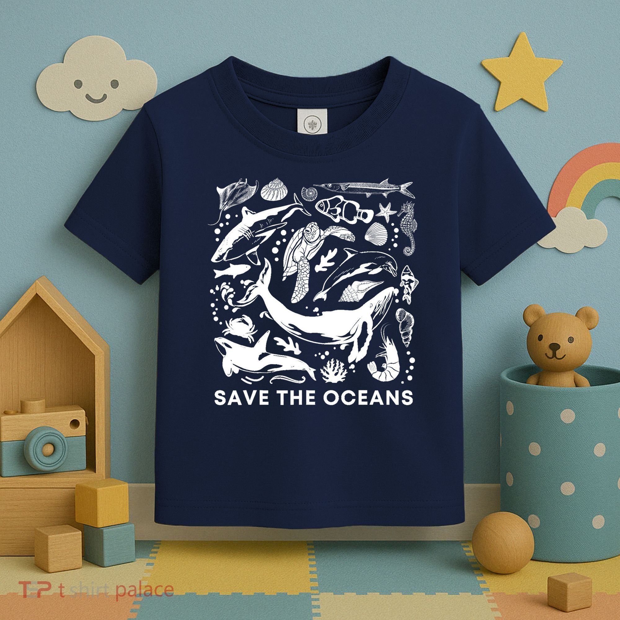 Save the Oceans-Whale Turtle Orca, Climate change-sea lover Toddler T-Shirt