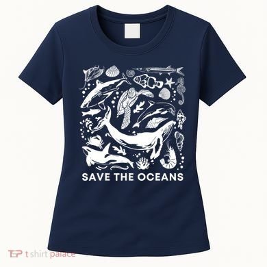Save the Oceans-Whale Turtle Orca, Climate change-sea lover Women's T-Shirt