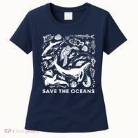 Save the Oceans-Whale Turtle Orca, Climate change-sea lover Women's T-Shirt thumb 0