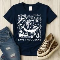 Save the Oceans-Whale Turtle Orca, Climate change-sea lover Women's T-Shirt thumb 3