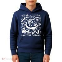 Save the Oceans-Whale Turtle Orca, Climate change-sea lover Kids Hoodie thumb 4