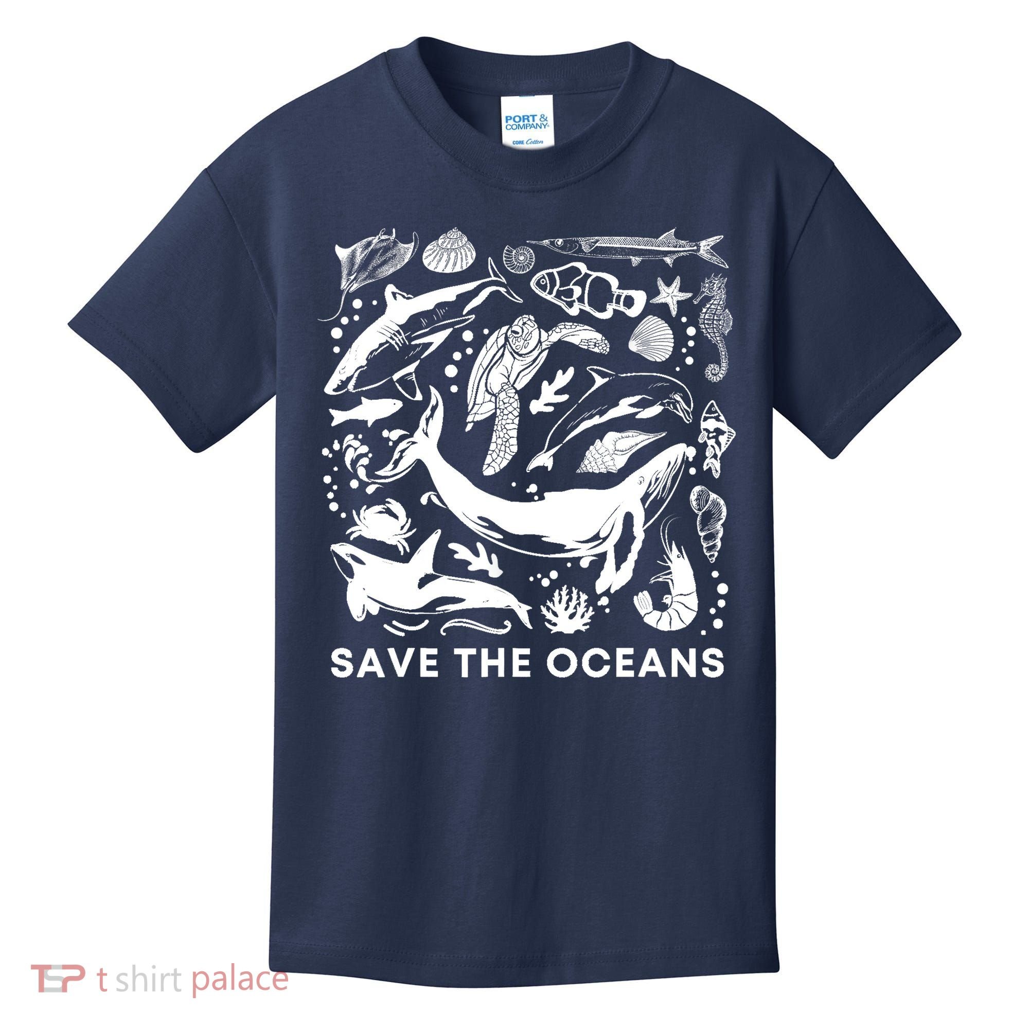 Save the Oceans-Whale Turtle Orca, Climate change-sea lover Kids T-Shirt
