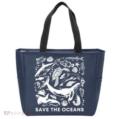 Save the Oceans-Whale Turtle Orca, Climate change-sea lover Tote Bag