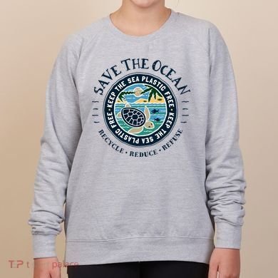 Save The Ocean Keep The Sea Plastic Free Turtle Scene Women's Sweatshirt