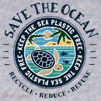 Save The Ocean Keep The Sea Plastic Free Turtle Scene Women's Sweatshirt thumb 2
