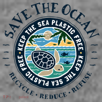 Save The Ocean Keep The Sea Plastic Free Turtle Scene Toddler Hoodie thumb 2