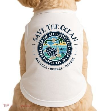 Save The Ocean Keep The Sea Plastic Free Turtle Scene Doggie Tank