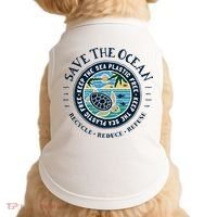 Save The Ocean Keep The Sea Plastic Free Turtle Scene Doggie Tank thumb 0