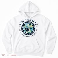 Save The Ocean Keep The Sea Plastic Free Turtle Scene Hoodie thumb 0