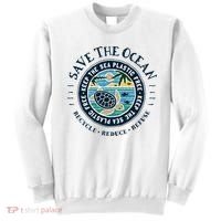 Save The Ocean Keep The Sea Plastic Free Turtle Scene Sweatshirt thumb 0