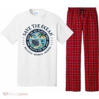 Save The Ocean Keep The Sea Plastic Free Turtle Scene Pajama Set thumb 0