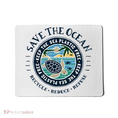 Save The Ocean Keep The Sea Plastic Free Turtle Scene Mousepad