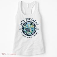 Save The Ocean Keep The Sea Plastic Free Turtle Scene Women's Tank Top thumb 0