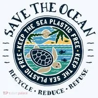 Save The Ocean Keep The Sea Plastic Free Turtle Scene Baby Bodysuit thumb 2