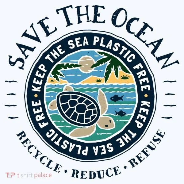 Save The Ocean Keep The Sea Plastic Free Turtle Scene Baby Bodysuit