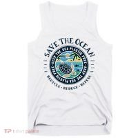 Save The Ocean Keep The Sea Plastic Free Turtle Scene Tank Top thumb 0