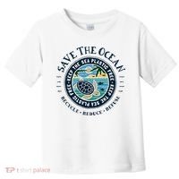 Save The Ocean Keep The Sea Plastic Free Turtle Scene Toddler T-Shirt thumb 0