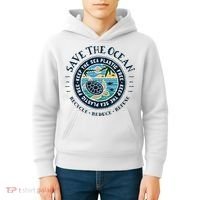 Save The Ocean Keep The Sea Plastic Free Turtle Scene Kids Hoodie thumb 4