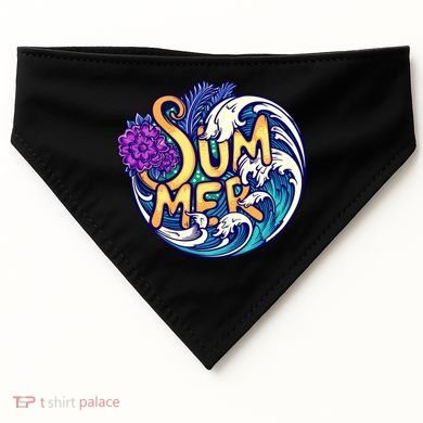 Summer Tropical Ocean Wave USA-Made Doggie Bandana