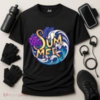 Summer Tropical Ocean Wave Cooling Performance Crew T-Shirt thumb 3