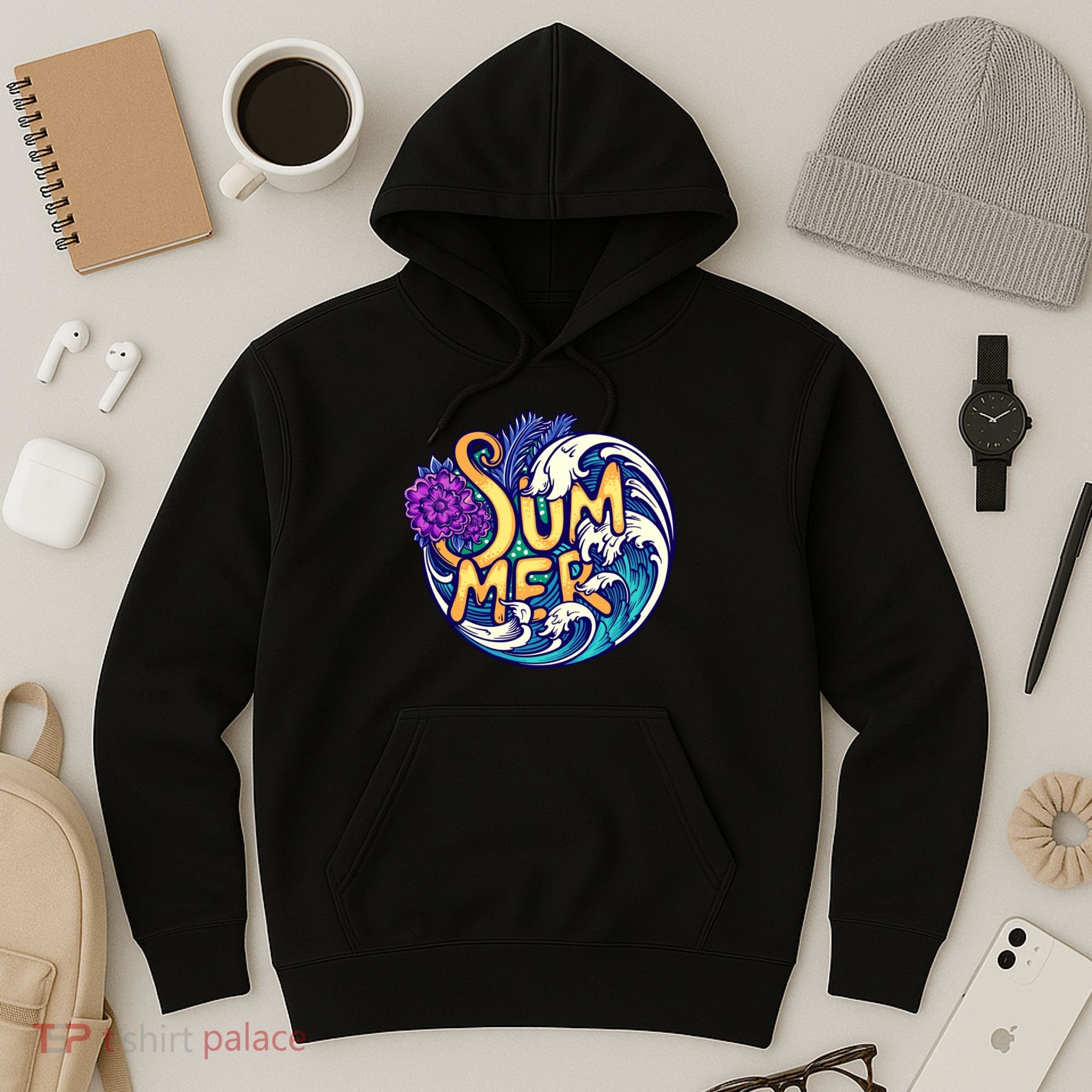Summer Tropical Ocean Wave Hoodie