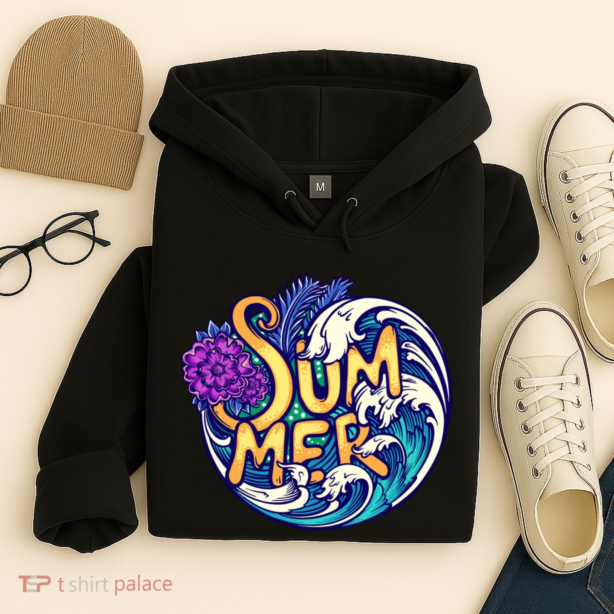 Summer Tropical Ocean Wave Hoodie