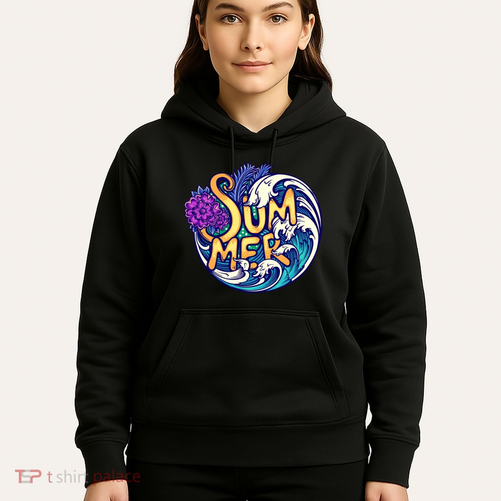 Summer Tropical Ocean Wave Hoodie