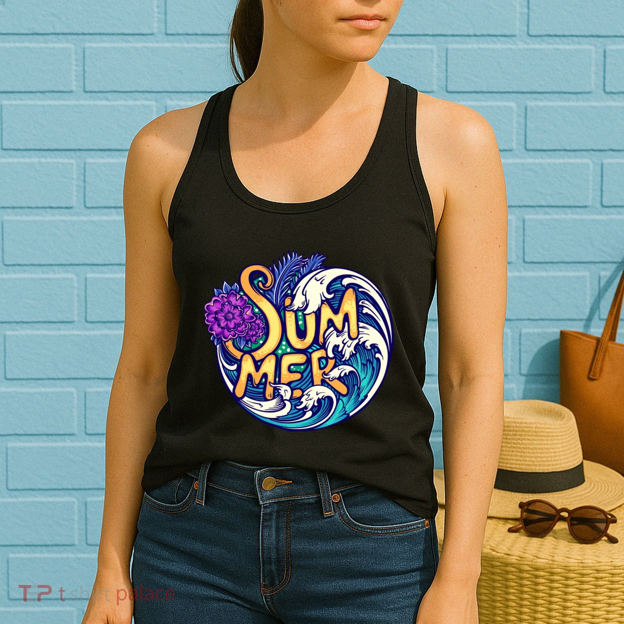 Summer Tropical Ocean Wave Women's Tank Top