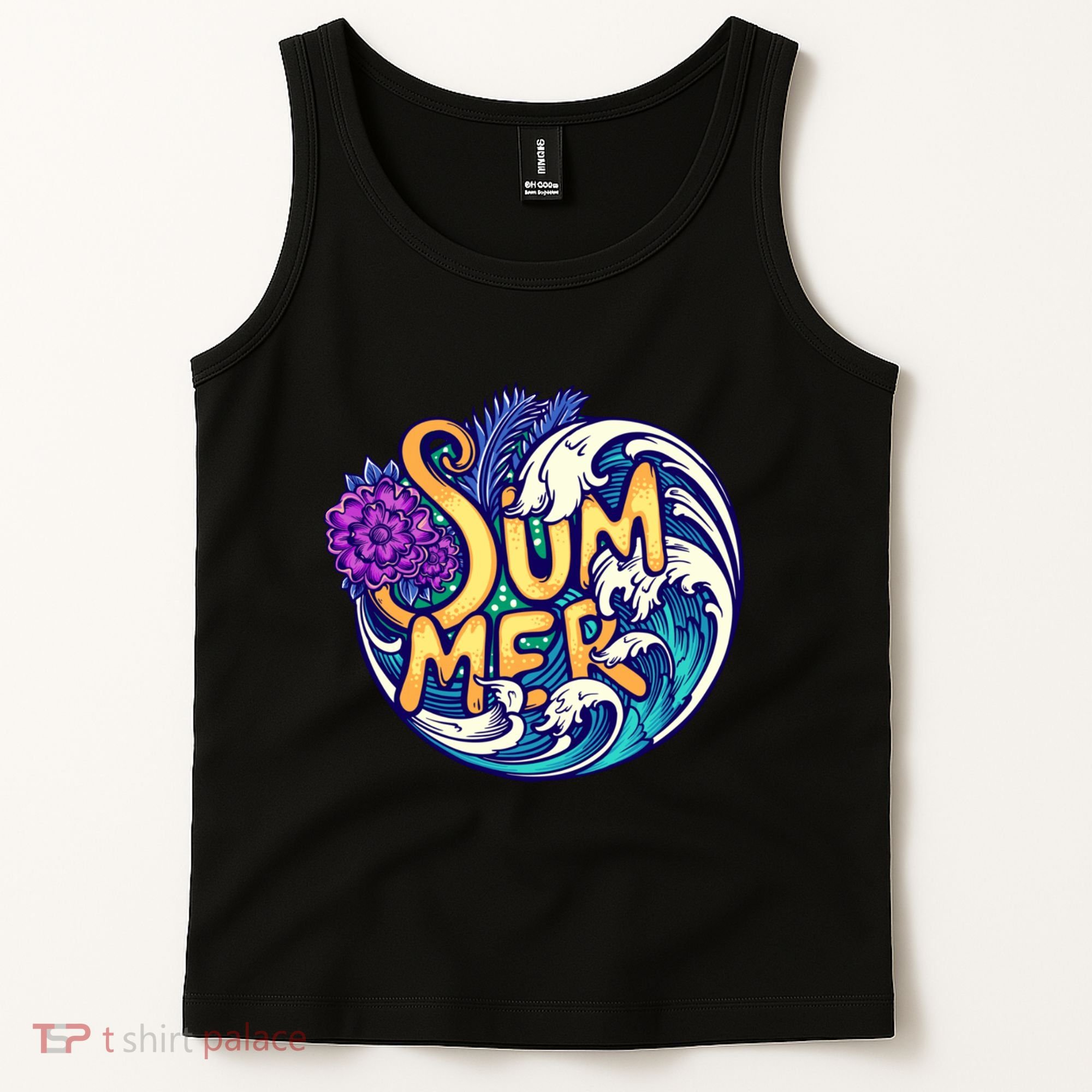 Summer Tropical Ocean Wave Tank Top