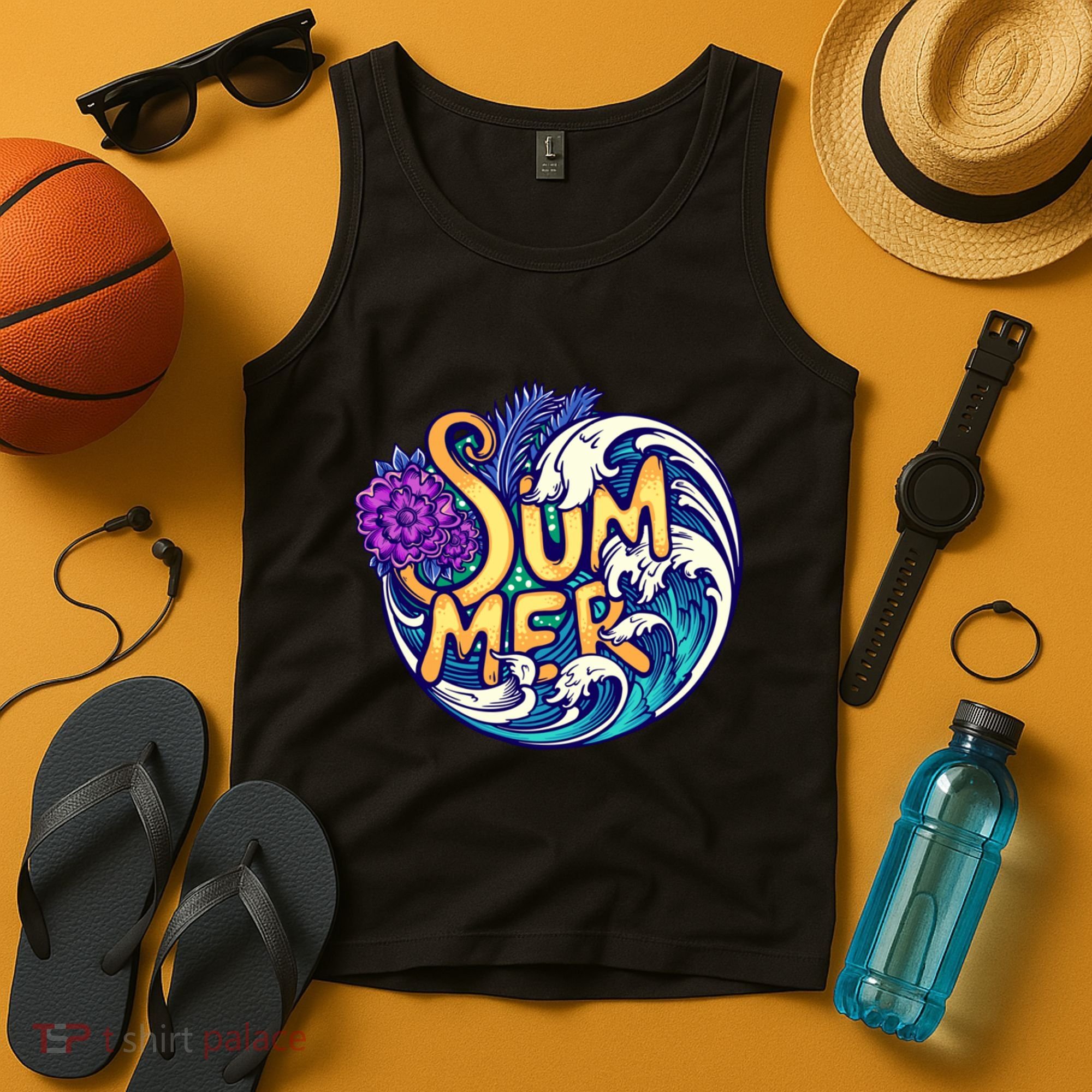 Summer Tropical Ocean Wave Tank Top