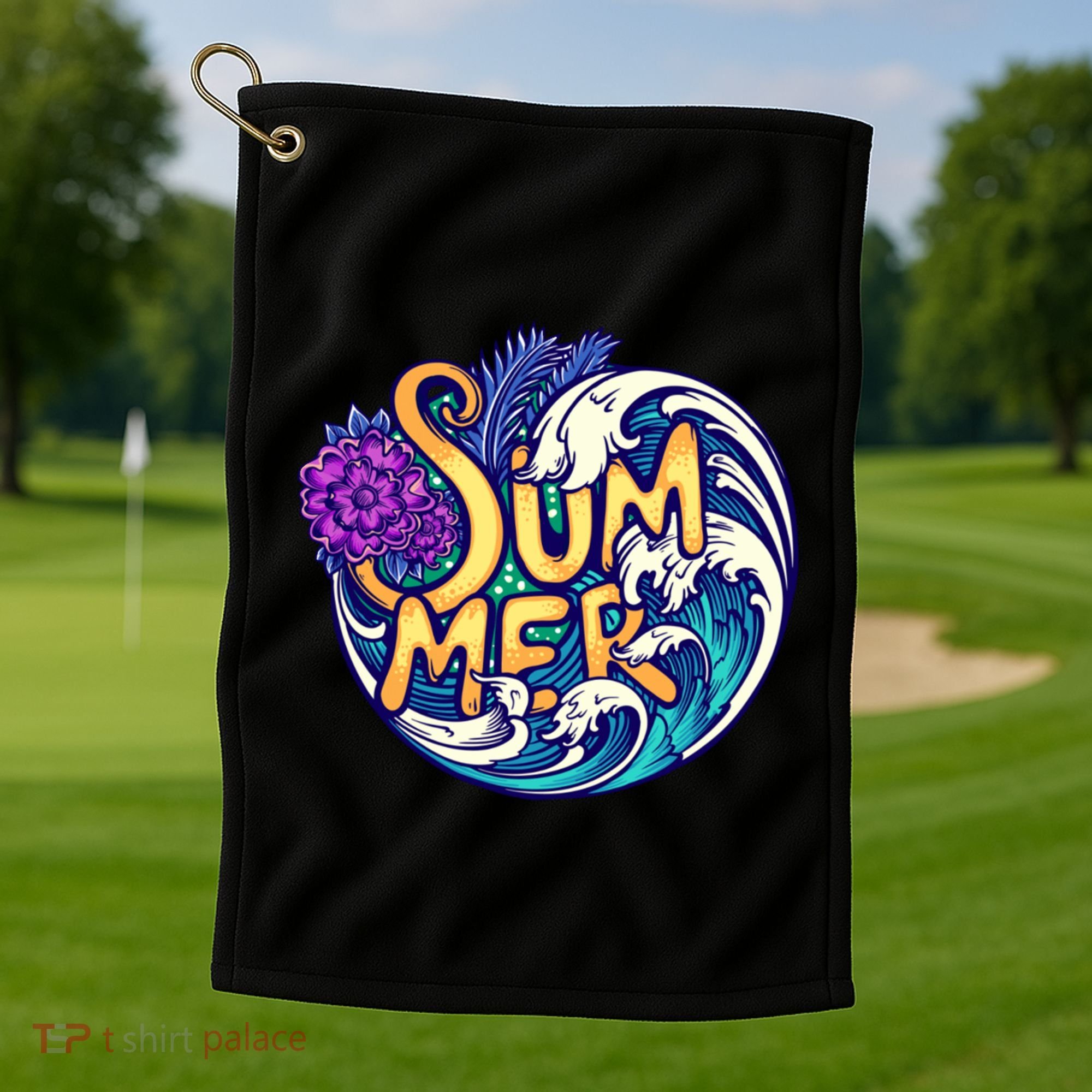 Summer Tropical Ocean Wave Golf Towel