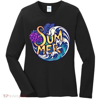 Summer Tropical Ocean Wave Women's Long Sleeve Shirt