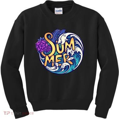 Summer Tropical Ocean Wave Kids Sweatshirt